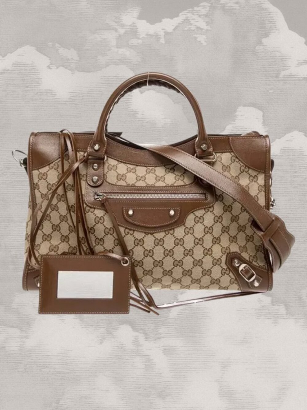 GUCCI x BALENCIAGA Hacker Project City Bag Moto Brown Neo Classic